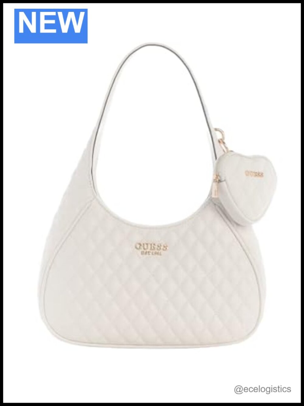 GUESS Atabey Hobo Bag Polyurethane Shoulder Bag with Gold Hardware